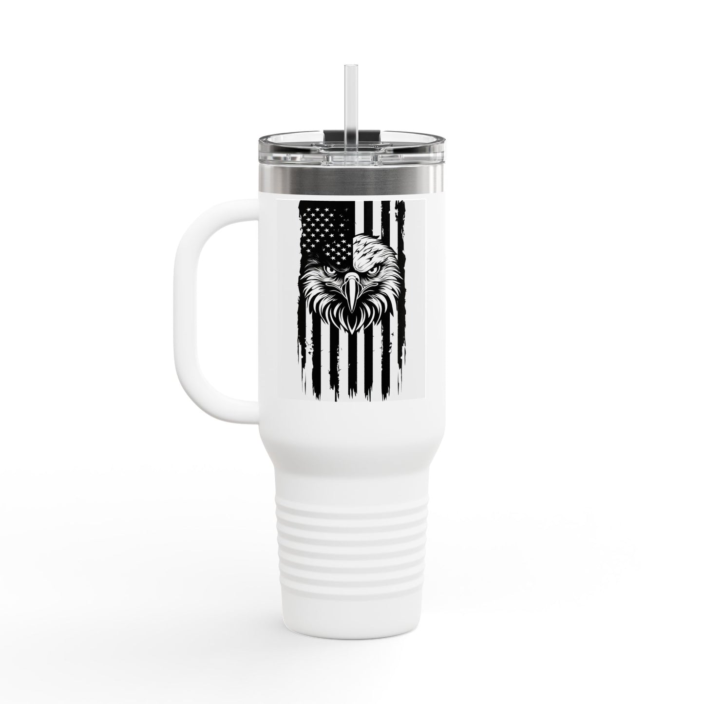 Patriotic Insulated Travel Mug, 40oz - American Eagle Design, Perfect for Outdoors, Gifts, Sports Events, Camping, Travel
