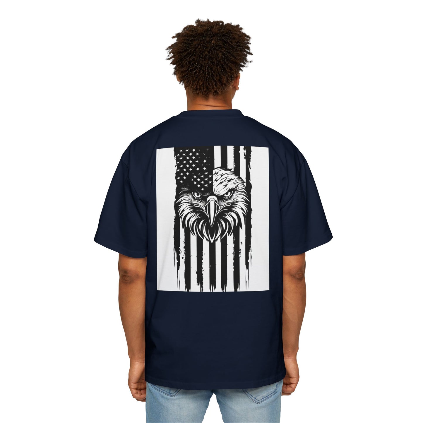 Bold American Eagle Tee for Men, Patriotic Oversized Shirt, Casual Wear, Gift for Dad, Independence Day Apparel, Freedom Outfit