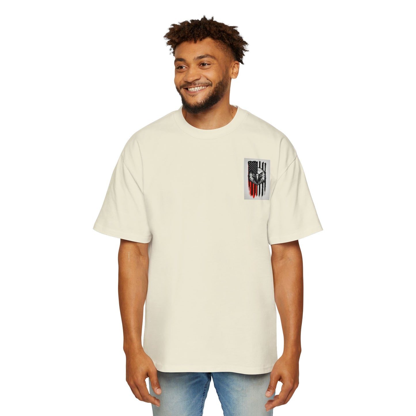 Bold American Eagle Tee for Men, Patriotic Oversized Shirt, Casual Wear, Gift for Dad, Independence Day Apparel, Freedom Outfit