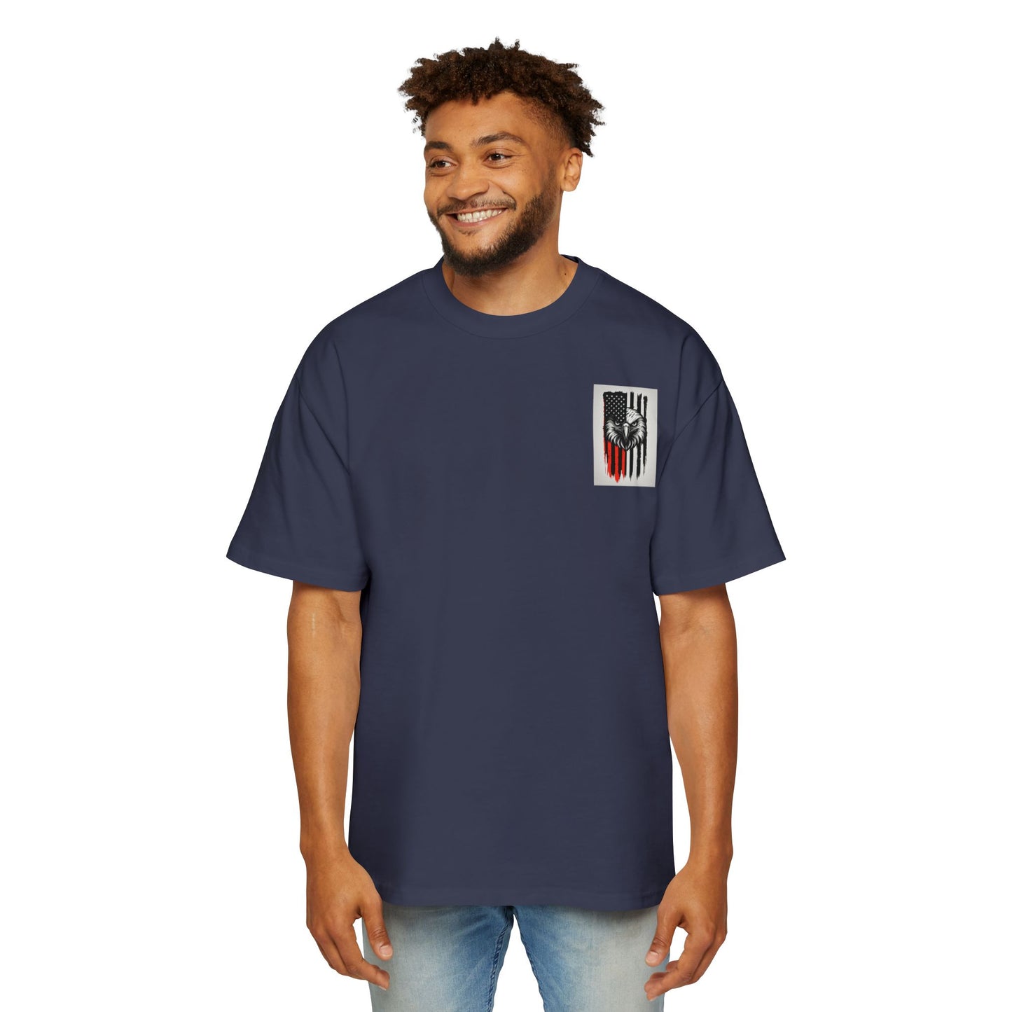 Bold American Eagle Tee for Men, Patriotic Oversized Shirt, Casual Wear, Gift for Dad, Independence Day Apparel, Freedom Outfit