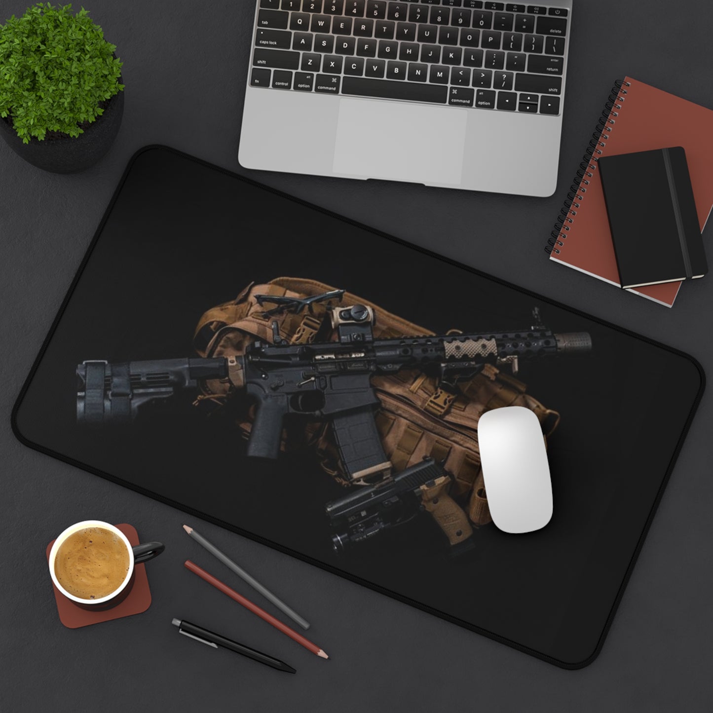 Tactical Desk Mat - Gamer's Essential Mat for Home Office, Military Style Gaming, Thick Mouse Pad, Customizable Workspace, Black Desk [...]