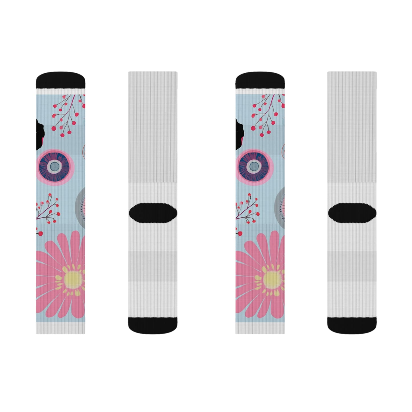 Floral Sublimation Socks for Cozy Comfort, Gift for Her, Fun Floral Patterns, Everyday Wear, Unique Sock Design