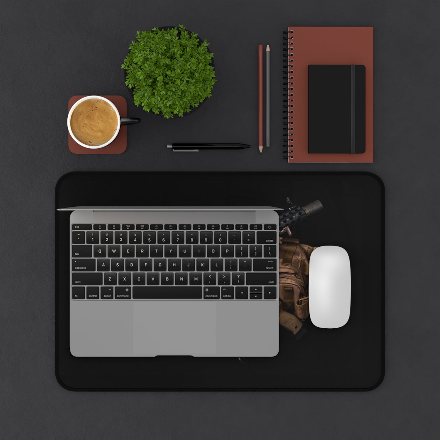 Tactical Desk Mat - Gamer's Essential Mat for Home Office, Military Style Gaming, Thick Mouse Pad, Customizable Workspace, Black Desk [...]