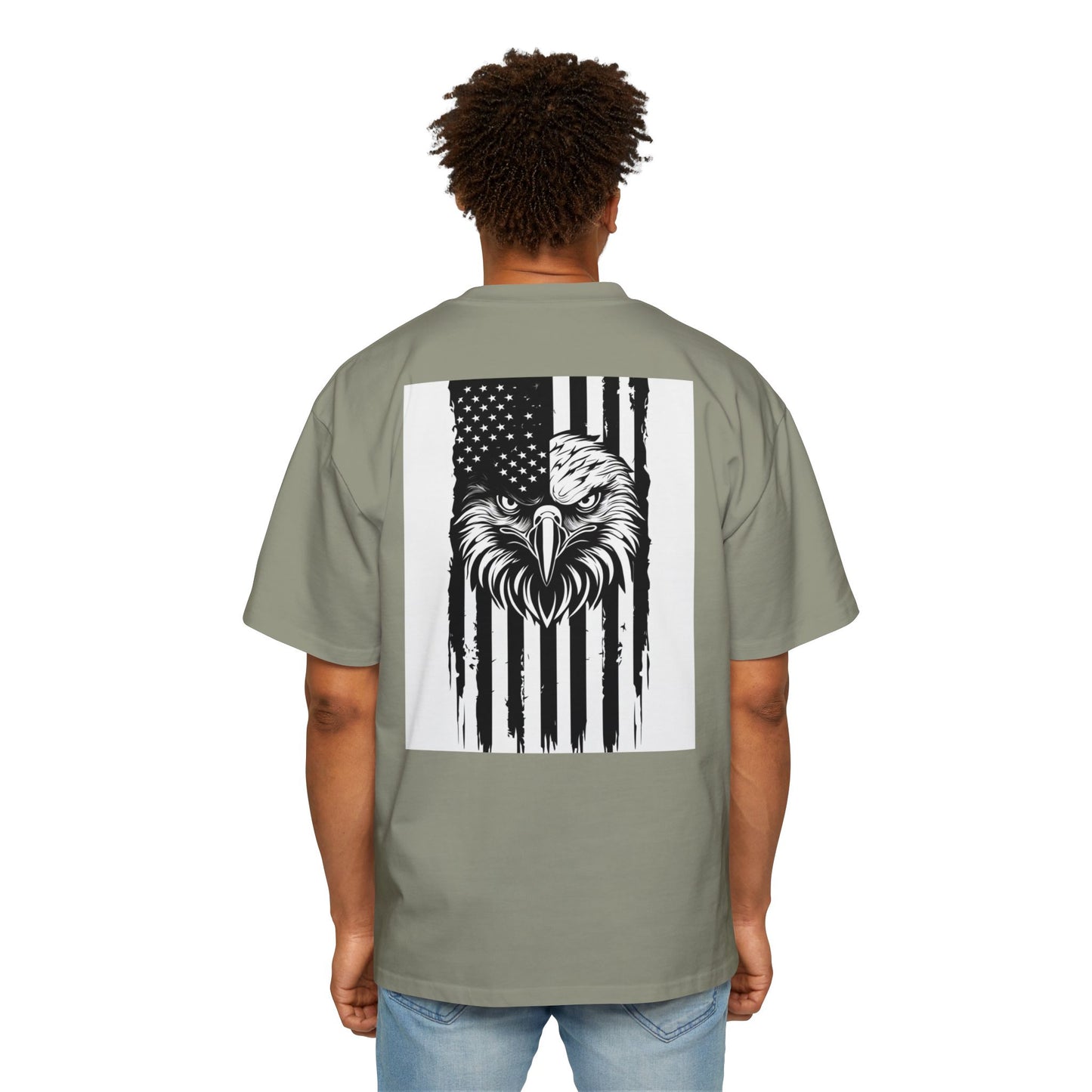 Bold American Eagle Tee for Men, Patriotic Oversized Shirt, Casual Wear, Gift for Dad, Independence Day Apparel, Freedom Outfit
