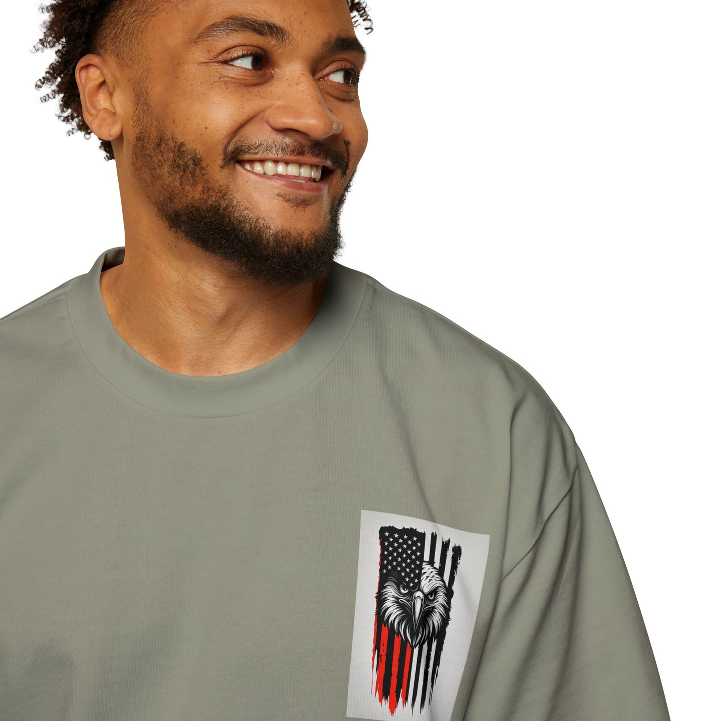 Bold American Eagle Tee for Men, Patriotic Oversized Shirt, Casual Wear, Gift for Dad, Independence Day Apparel, Freedom Outfit