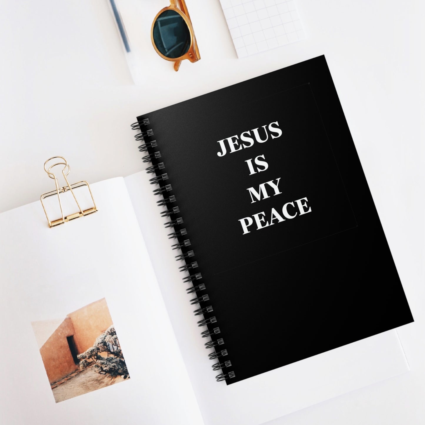 Inspirational Spiral Notebook - Jesus is My Peace, Christian Gifts, Journaling, Faith-Based Organization, Mental Health Tool