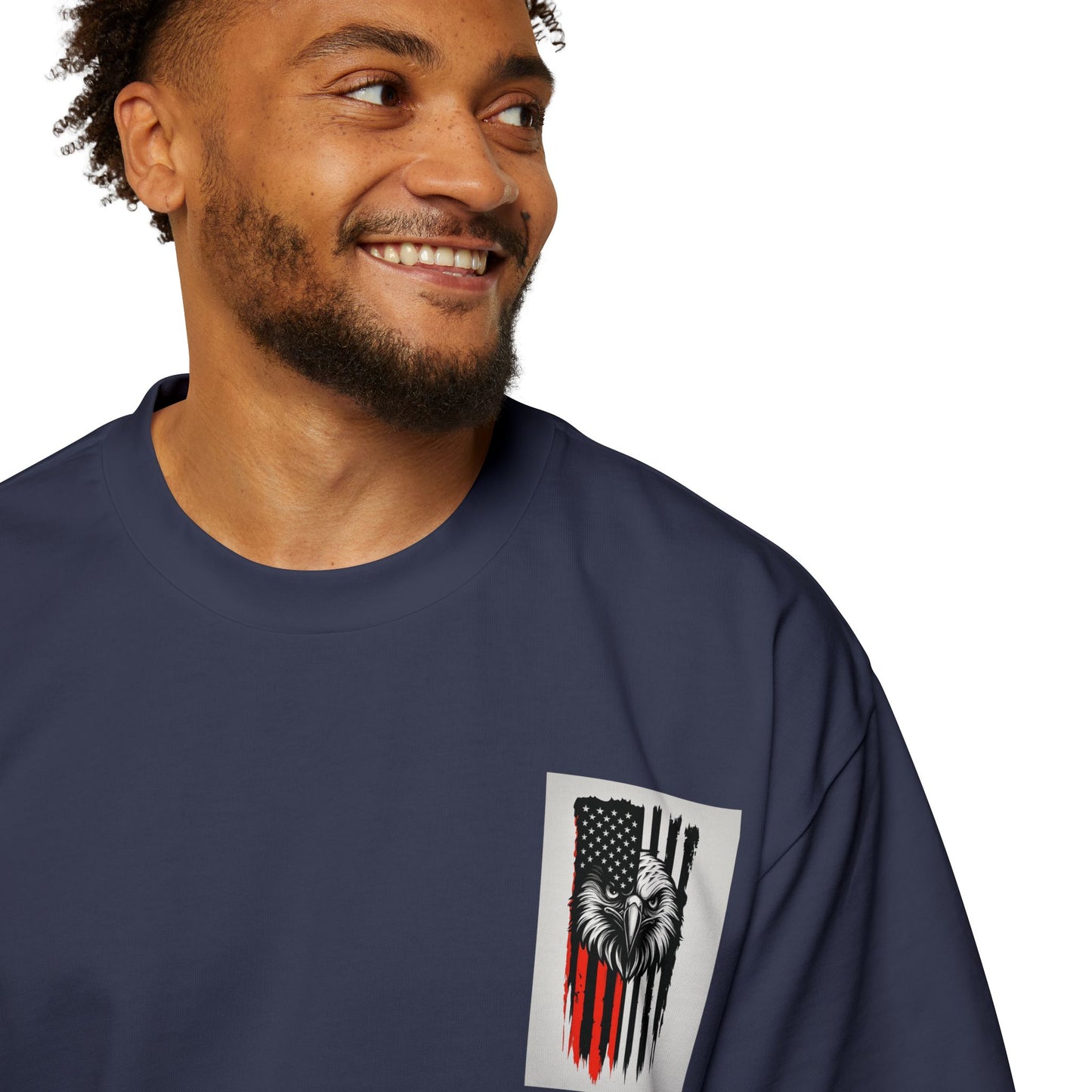 Bold American Eagle Tee for Men, Patriotic Oversized Shirt, Casual Wear, Gift for Dad, Independence Day Apparel, Freedom Outfit