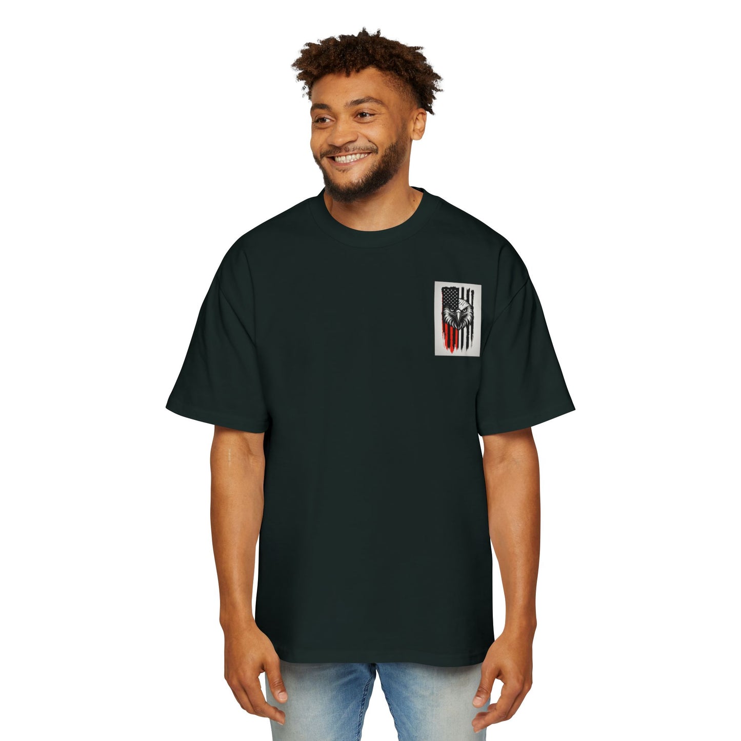 Bold American Eagle Tee for Men, Patriotic Oversized Shirt, Casual Wear, Gift for Dad, Independence Day Apparel, Freedom Outfit