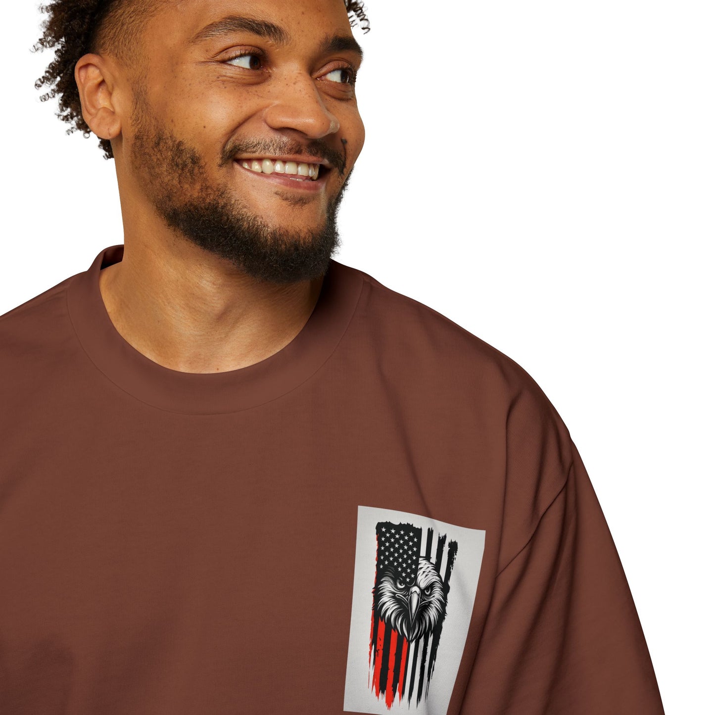 Bold American Eagle Tee for Men, Patriotic Oversized Shirt, Casual Wear, Gift for Dad, Independence Day Apparel, Freedom Outfit