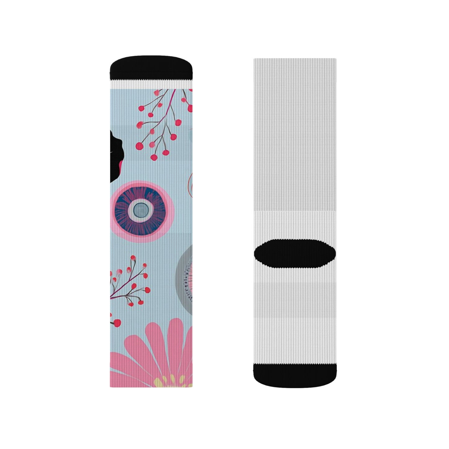 Floral Sublimation Socks for Cozy Comfort, Gift for Her, Fun Floral Patterns, Everyday Wear, Unique Sock Design