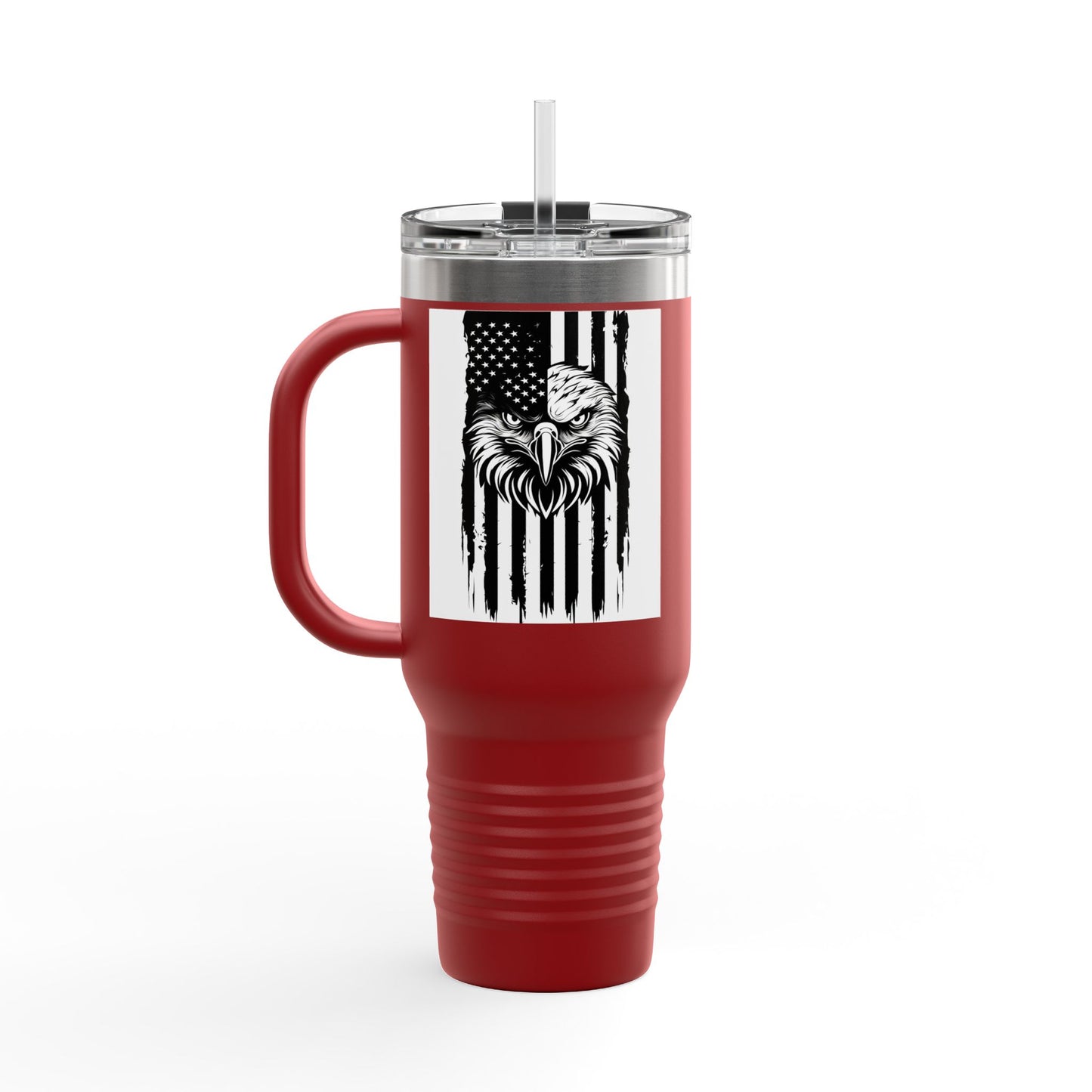 Patriotic Insulated Travel Mug, 40oz - American Eagle Design, Perfect for Outdoors, Gifts, Sports Events, Camping, Travel