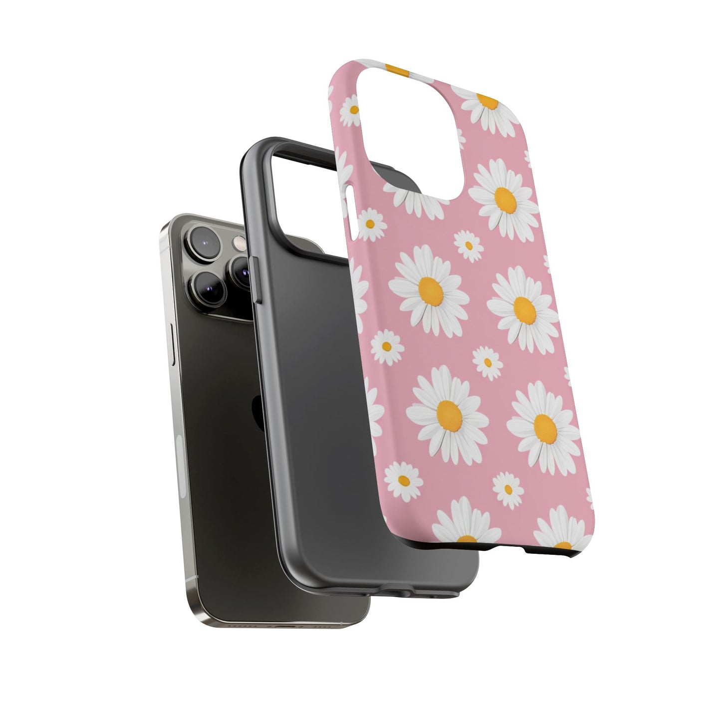 Daisy Phone Case | Floral Design, Tough Protection, Pink Flower Pattern, Gift for Her, Spring Aesthetic, iPhone Case