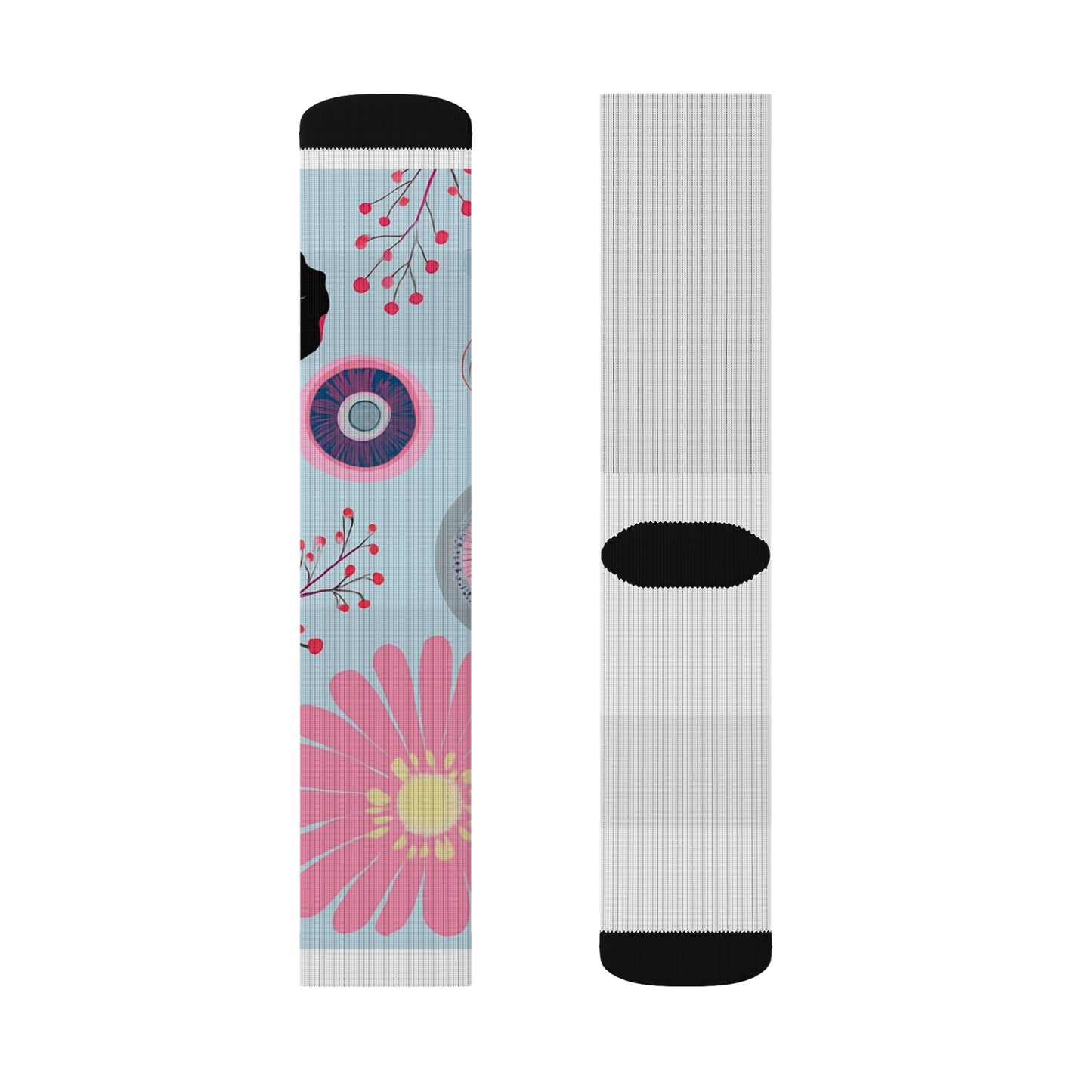 Floral Sublimation Socks for Cozy Comfort, Gift for Her, Fun Floral Patterns, Everyday Wear, Unique Sock Design