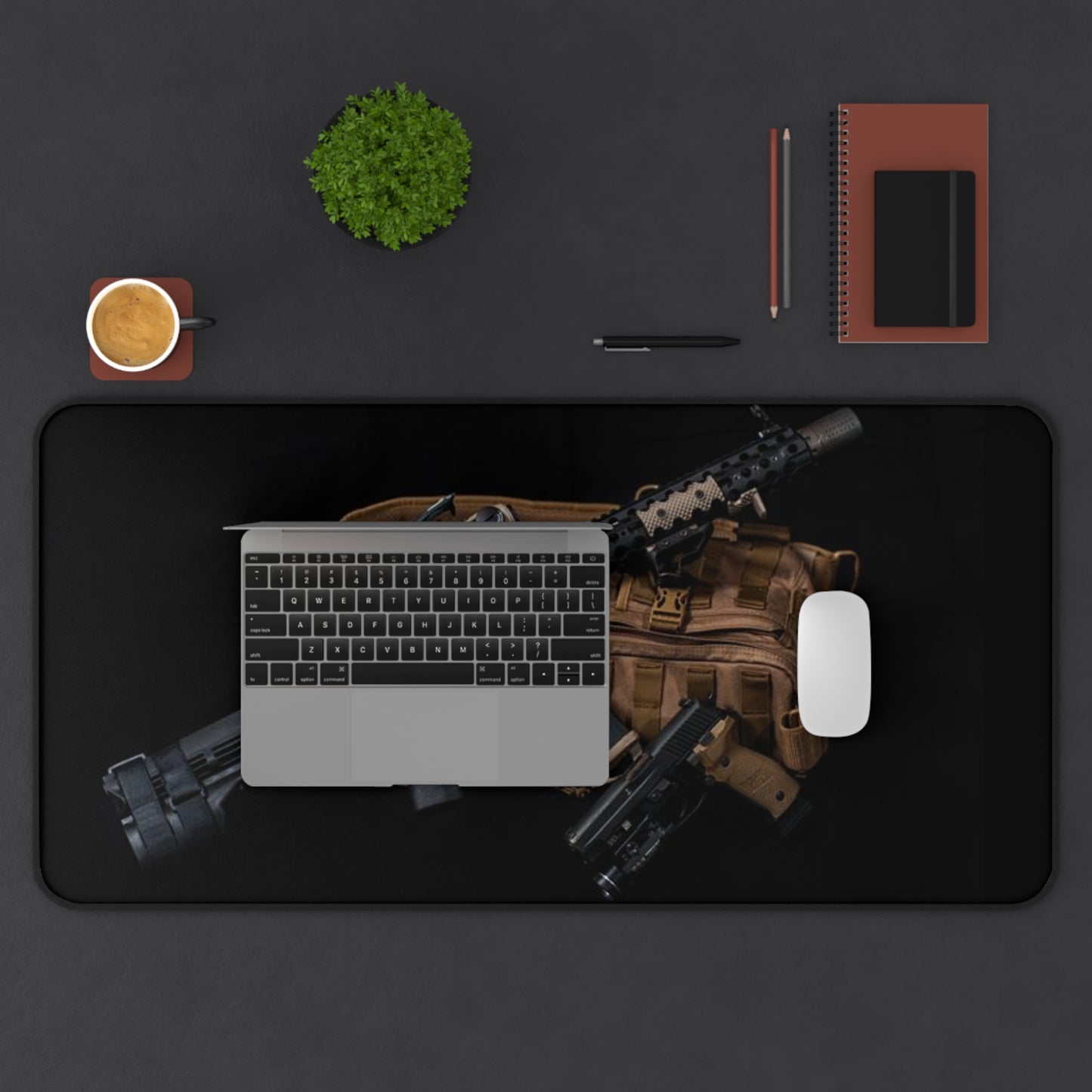 Tactical Desk Mat - Gamer's Essential Mat for Home Office, Military Style Gaming, Thick Mouse Pad, Customizable Workspace, Black Desk [...]