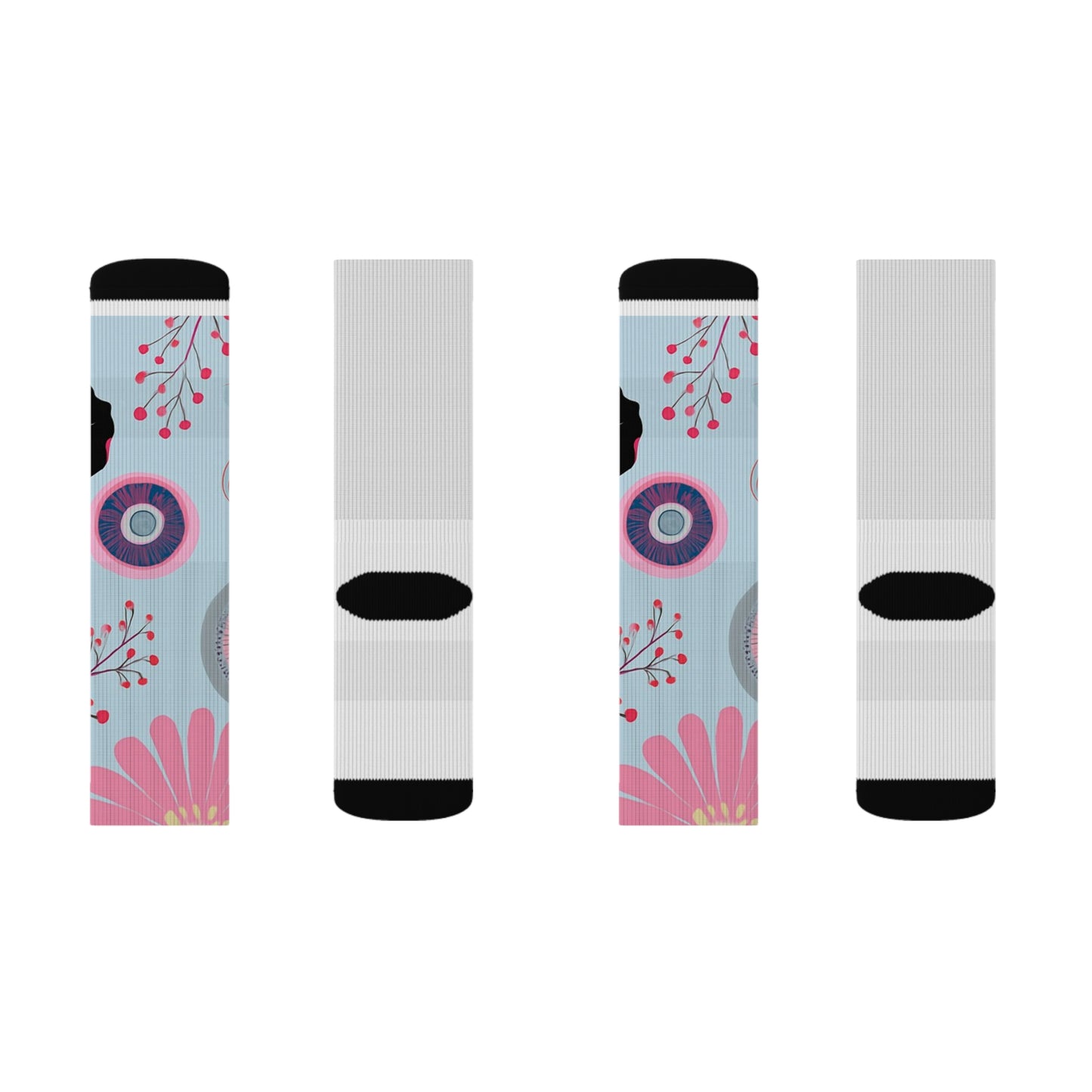 Floral Sublimation Socks for Cozy Comfort, Gift for Her, Fun Floral Patterns, Everyday Wear, Unique Sock Design