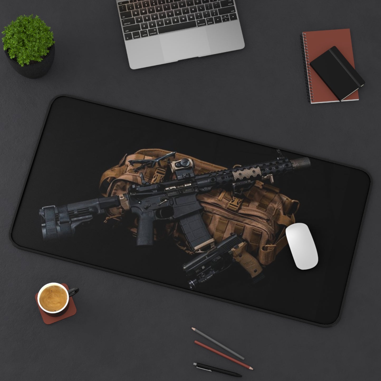 Tactical Desk Mat - Gamer's Essential Mat for Home Office, Military Style Gaming, Thick Mouse Pad, Customizable Workspace, Black Desk [...]