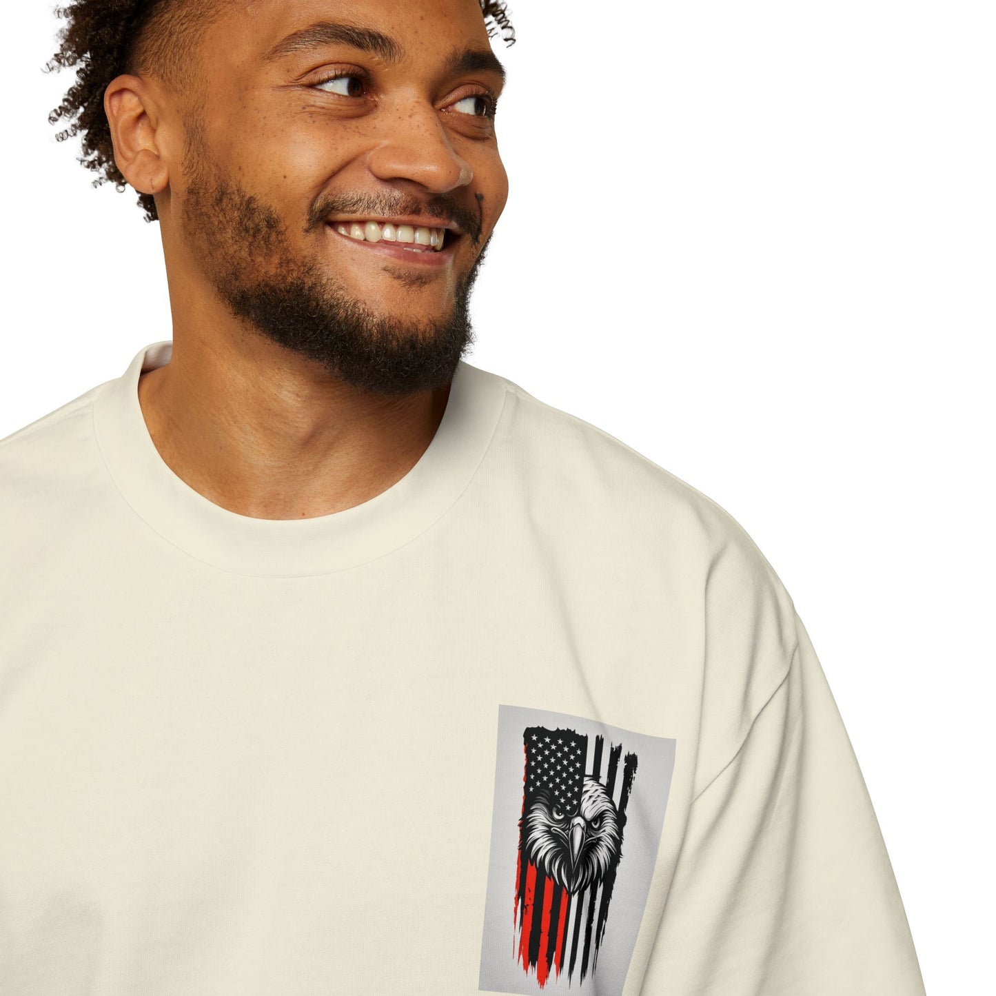 Bold American Eagle Tee for Men, Patriotic Oversized Shirt, Casual Wear, Gift for Dad, Independence Day Apparel, Freedom Outfit