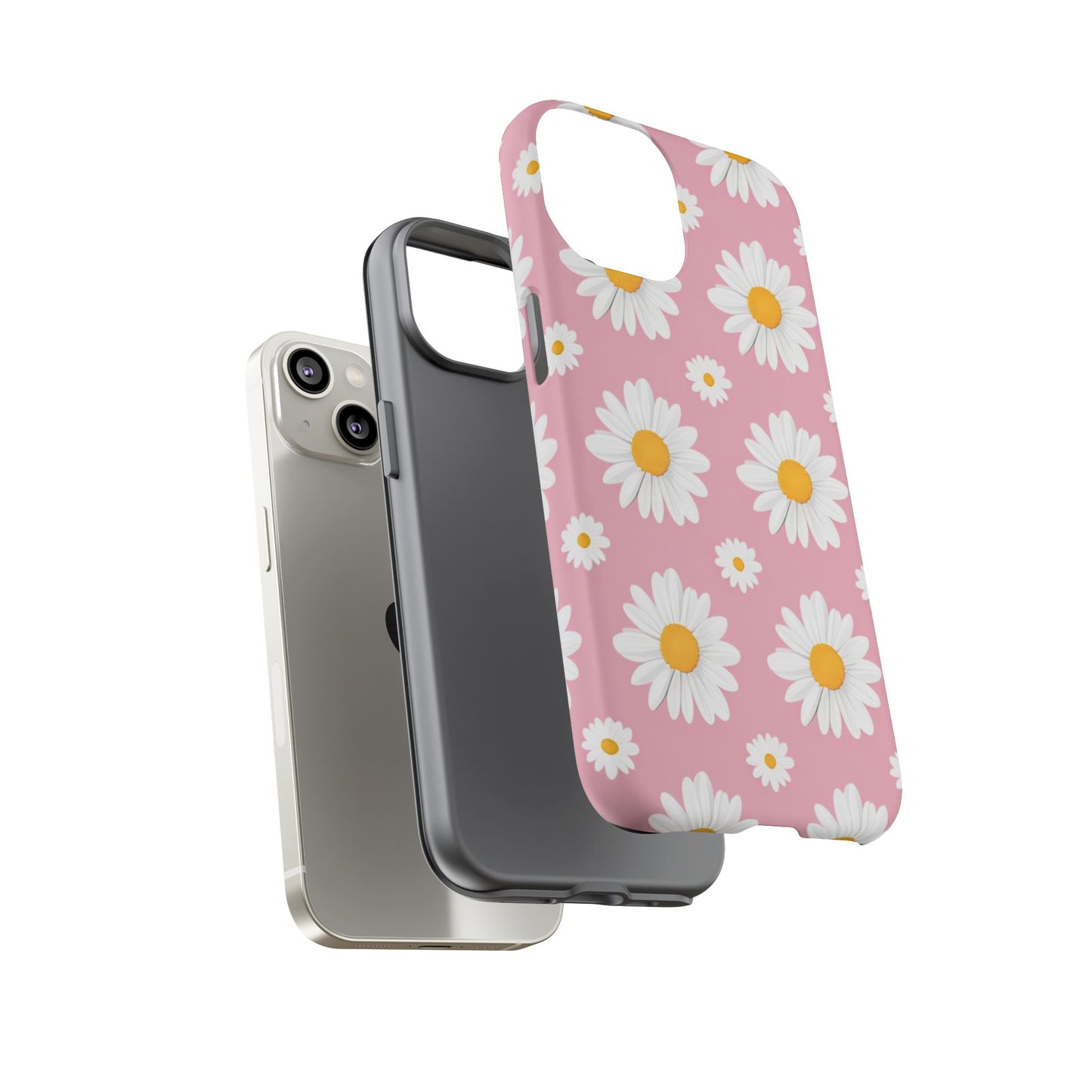 Daisy Phone Case | Floral Design, Tough Protection, Pink Flower Pattern, Gift for Her, Spring Aesthetic, iPhone Case
