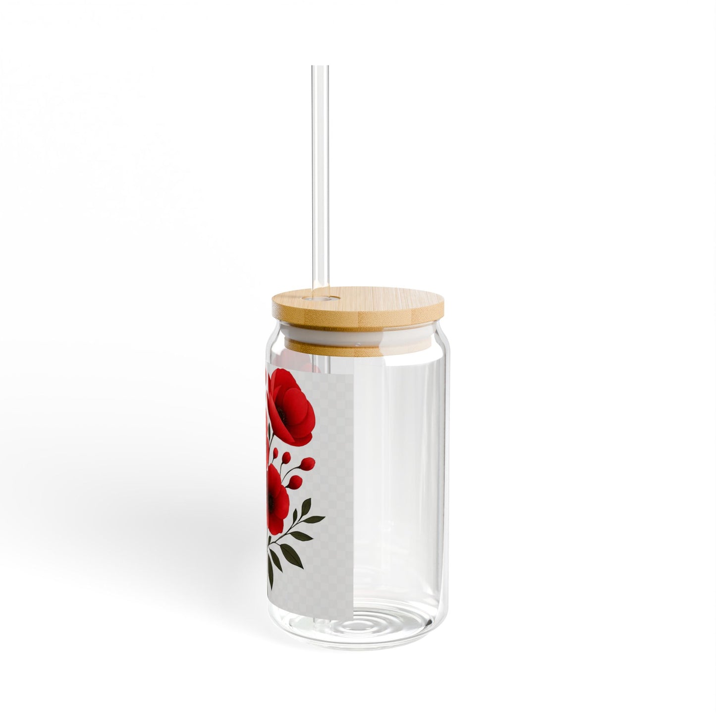 Floral Sipper Glass, 16oz - Elegant Drinkware for Picnic, Garden Parties, Home Decor, Gift for Her, Summer Gathering