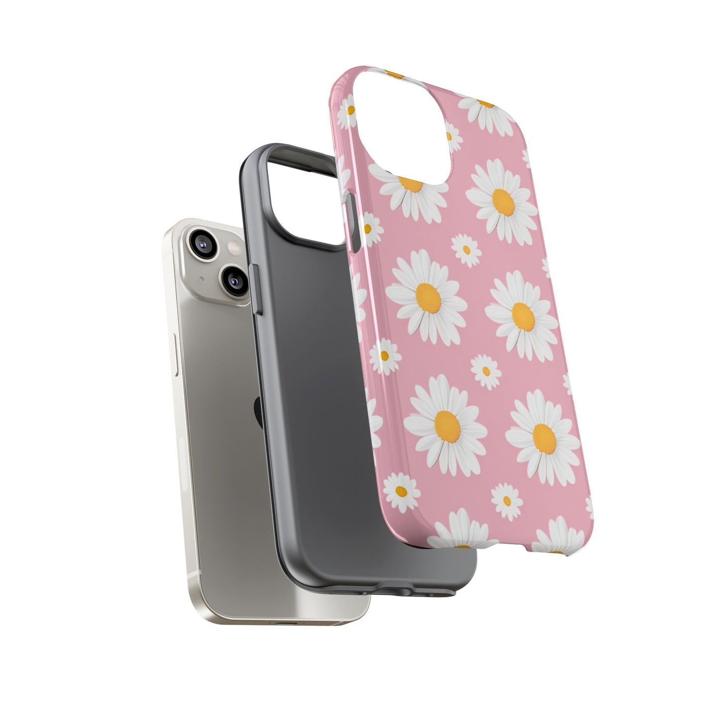Daisy Phone Case | Floral Design, Tough Protection, Pink Flower Pattern, Gift for Her, Spring Aesthetic, iPhone Case