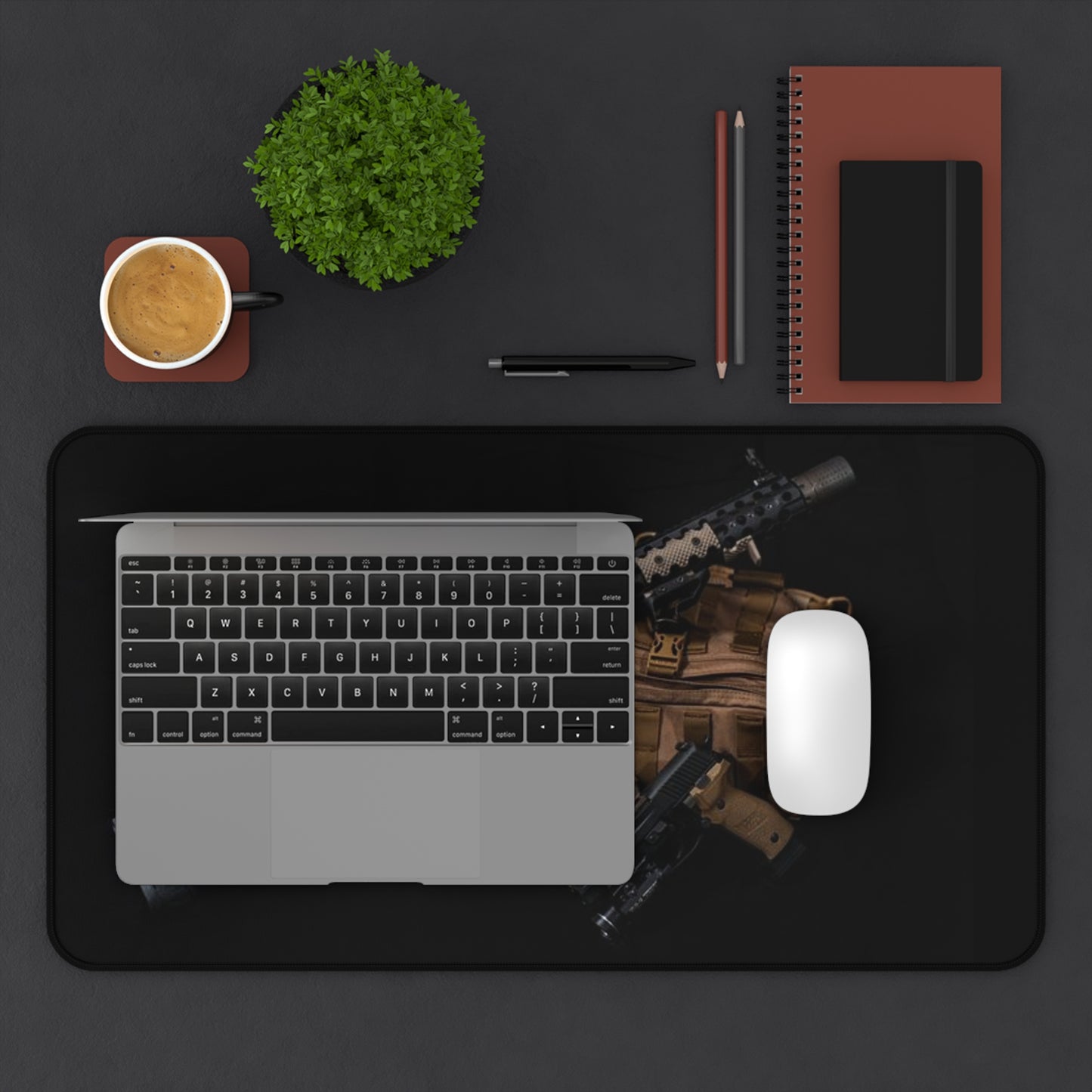 Tactical Desk Mat - Gamer's Essential Mat for Home Office, Military Style Gaming, Thick Mouse Pad, Customizable Workspace, Black Desk [...]