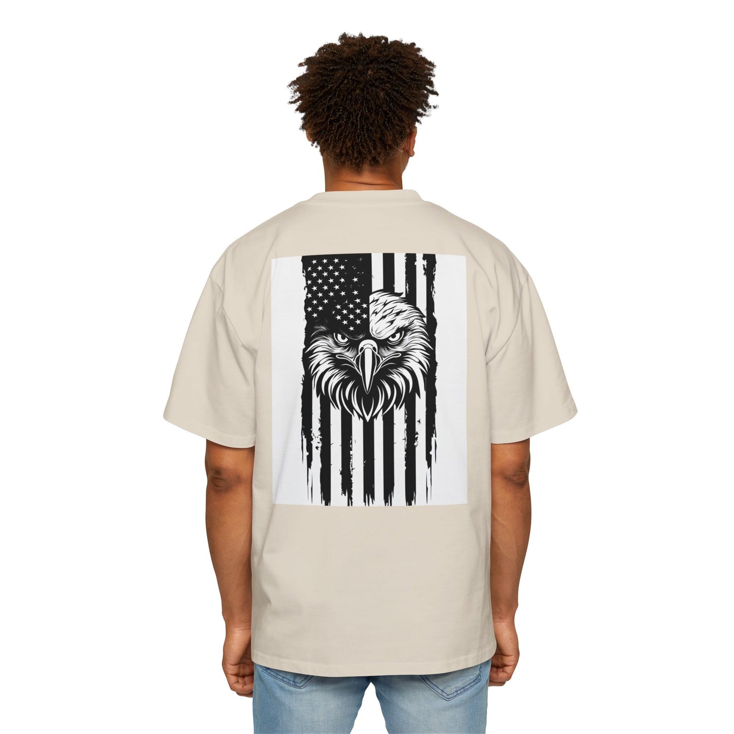 Bold American Eagle Tee for Men, Patriotic Oversized Shirt, Casual Wear, Gift for Dad, Independence Day Apparel, Freedom Outfit